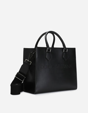 CALFSKIN EDGE SHOPPER WITH LOGO