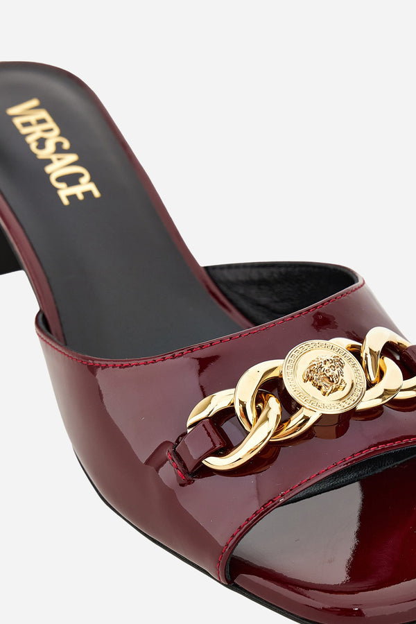 Icon Chain Mule  In Patent Leather
