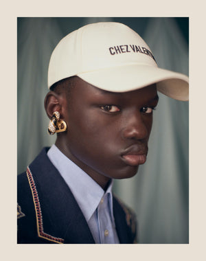 Baseball Cap Chez Valentino In Cotone Con Ricamo