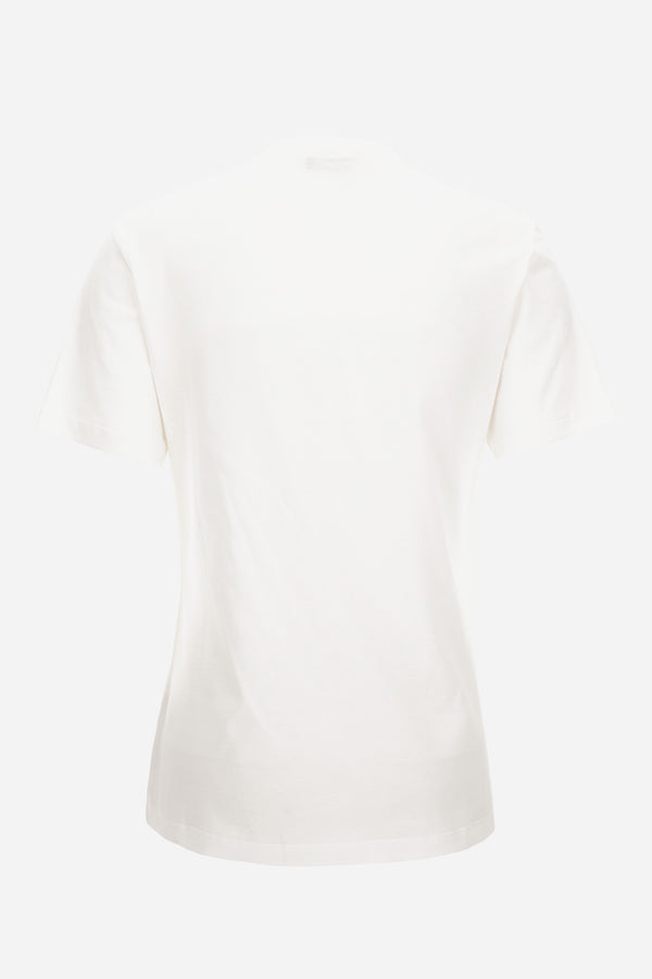 T-Shirt In Jersey Fabric-Versace Outline Embroidery
