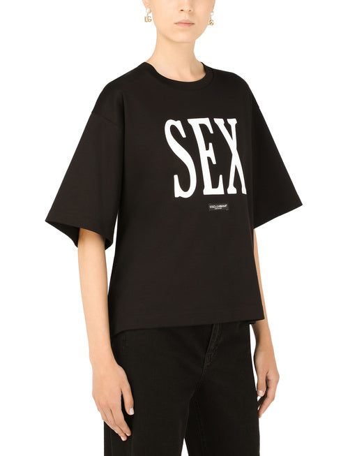 JERSEY T-SHIRT WITH “SEX” PRINT
