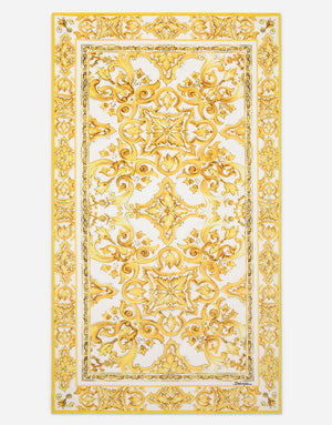 TERRY BEACH TOWEL WITH YELLOW MAJOLICA PRINT