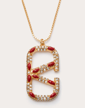 Collana Vlogo Signature In Metallo, Perla, Smalto E Cristalli Swarovski®