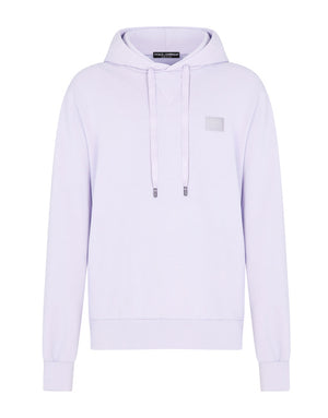 JERSEY HOODIE WITH BRANDED TAG