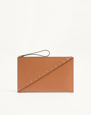 POUCH VALENTINO GARAVANI ROCKSTUD WISPY IN VITELLO