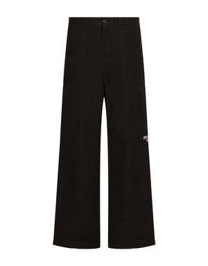 COTTON FAILLE PANTS WITH DGVIB3 PATCH AND EMBROIDERY