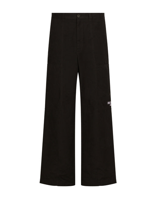 COTTON FAILLE PANTS WITH DGVIB3 PATCH AND EMBROIDERY