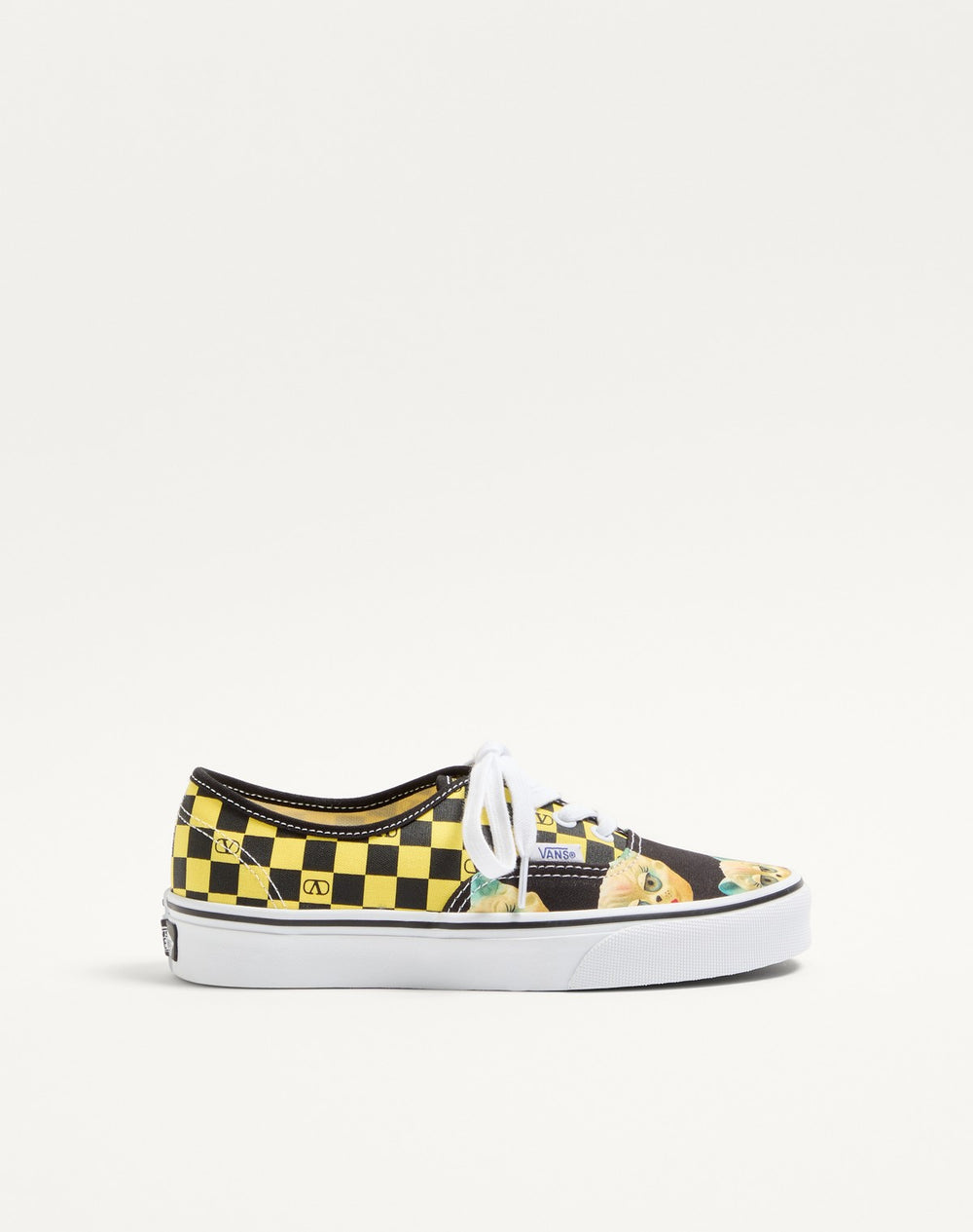 Sneaker Low-Top Valentino Garavani And Vans In Tessuto Con Stampa VLogo Checkerboard E Stampa Le Chat De La Maison