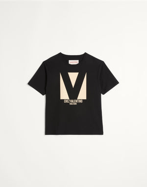 T-Shirt In Cotone Con Stampa Chez Valentino