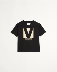 T-Shirt In Cotone Con Stampa Chez Valentino