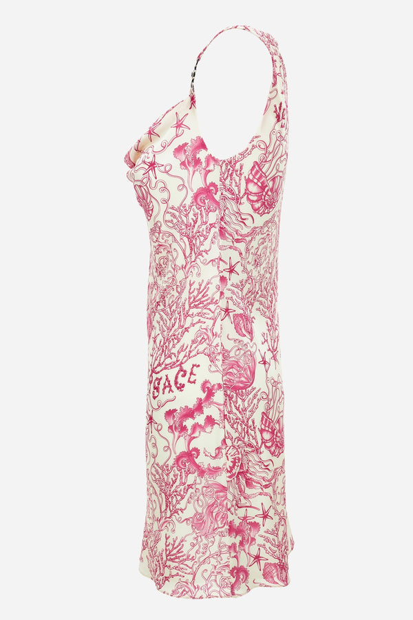 Dress In Underwater Barocco Bicolour Allover On Responsible Viscose Liquid Jersey