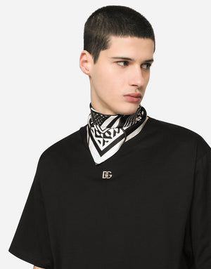 BANDANNA-PRINT SILK BANDANNA