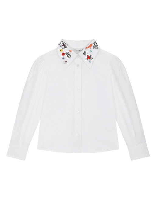 POPLIN SHIRT WITH SMEMO EMBROIDERY
