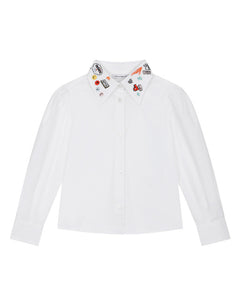 POPLIN SHIRT WITH SMEMO EMBROIDERY