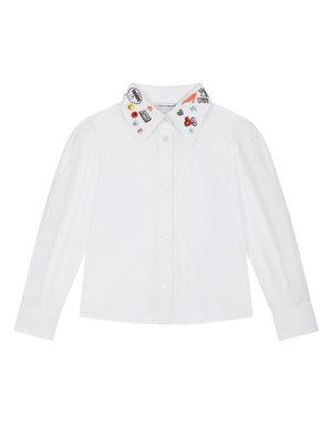POPLIN SHIRT WITH SMEMO EMBROIDERY