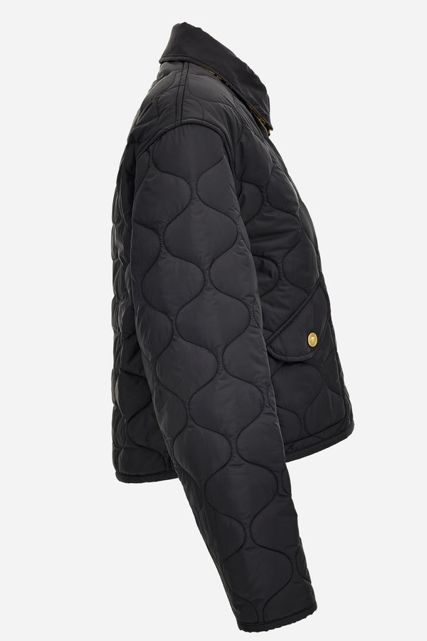 Blouson In Nylon Fabric With Lining Baroque Palm Allover Print Reversible