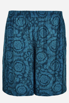 Shorts In Silk Twill Print Barocco 92 Allover