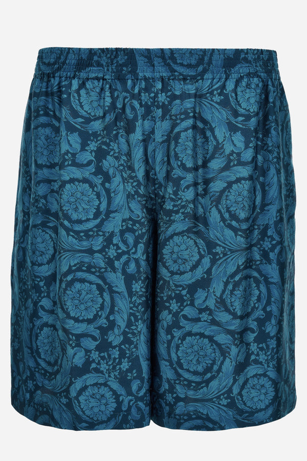 Shorts In Silk Twill Print Barocco 92 Allover
