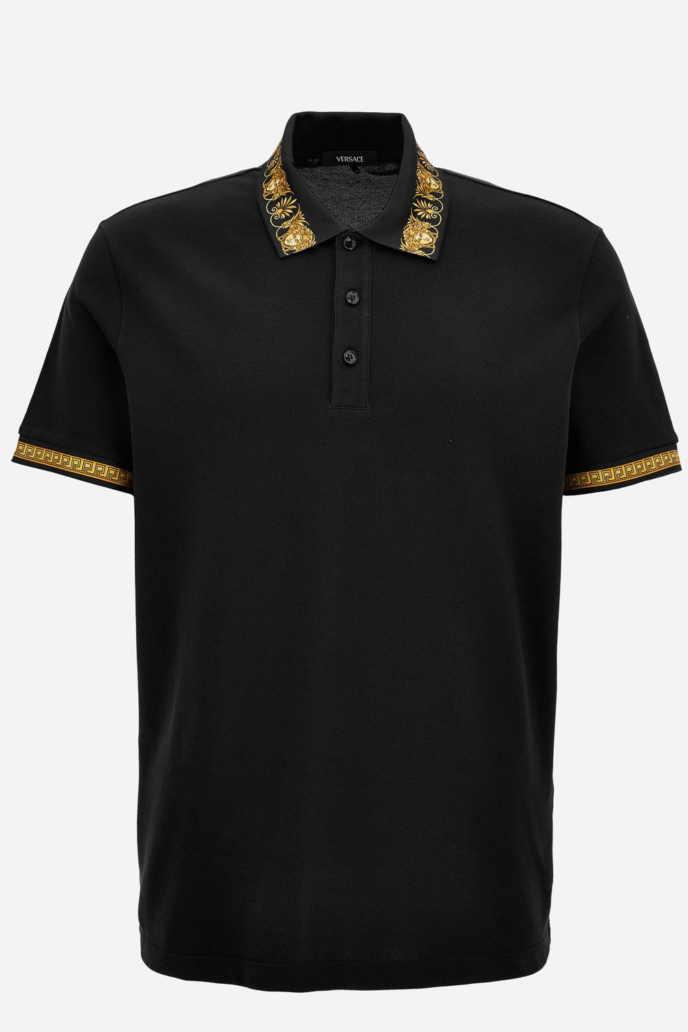 Polo In Piquet Fabric + Statue Crest Print Details