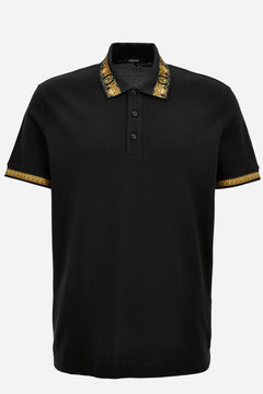 Polo In Piquet Fabric + Statue Crest Print Details