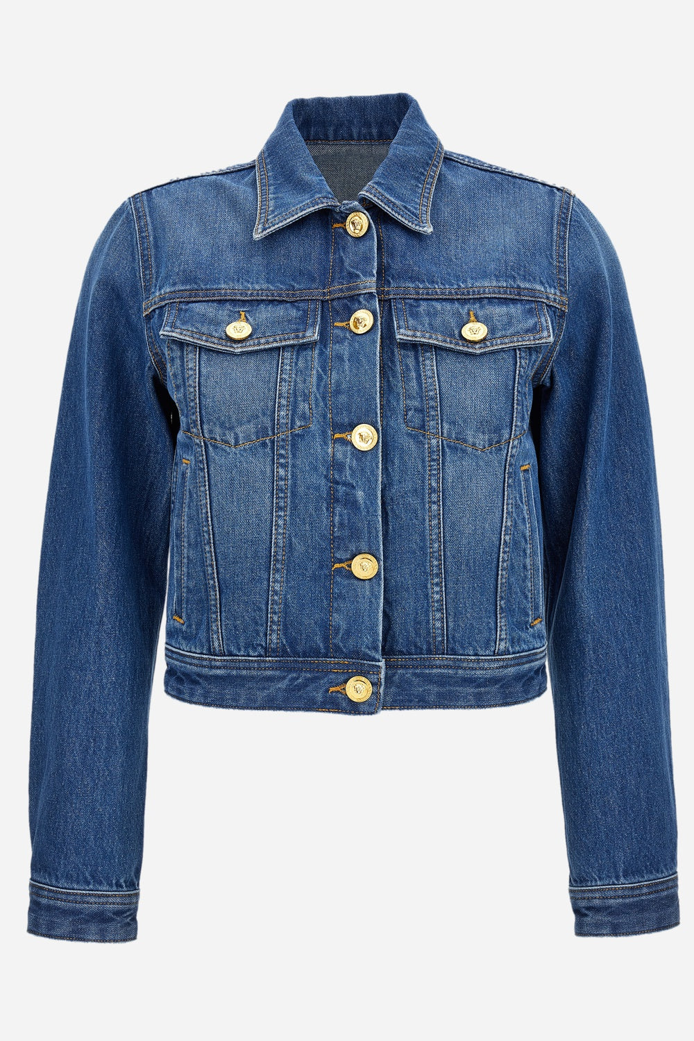 Jacket Denim In Stone Wash Denim Fabric