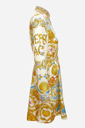 Dress In Underwater Barocco Foulard On Silk Twill