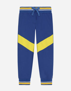 JERSEY JOGGING PANTS WITH INTARSIA DESIGN AND LOGO BAND