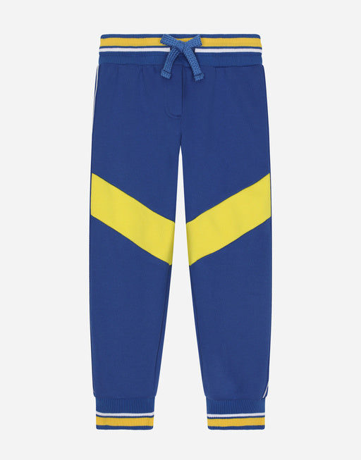 JERSEY JOGGING PANTS WITH INTARSIA DESIGN AND LOGO BAND