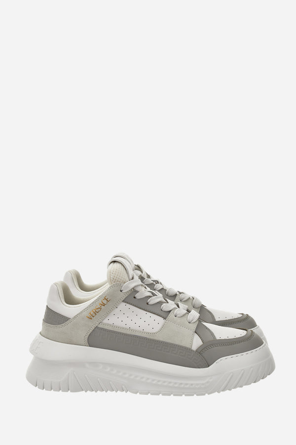 Oversize Court Sneaker In Calf Leather-Fabric