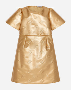 SHORT FOILED JACQUARD DRESS WITH DG LOGO