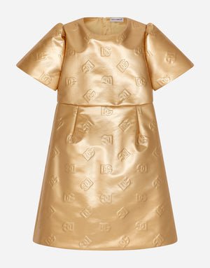 SHORT FOILED JACQUARD DRESS WITH DG LOGO