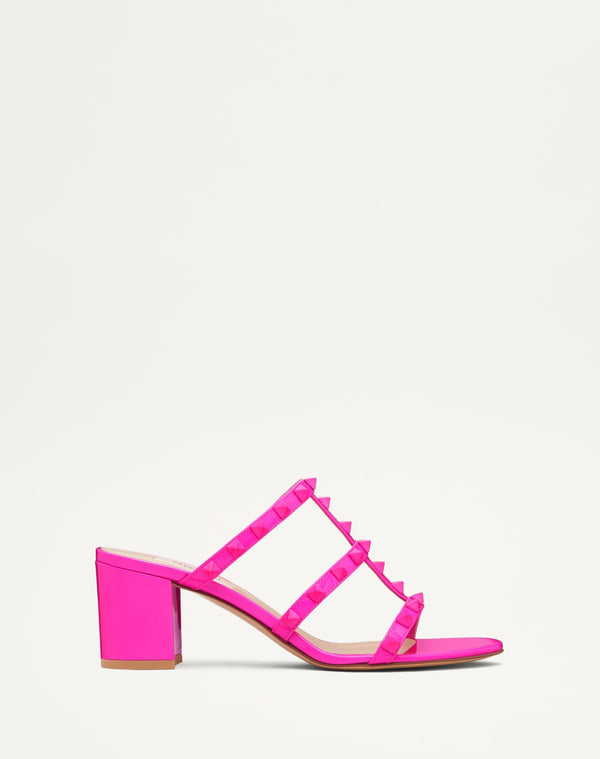 Sandalo Slider Rockstud In Vernice 60Mm