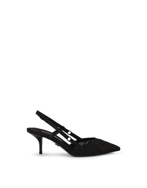 CORSET-STYLE SATIN SLINGBACKS