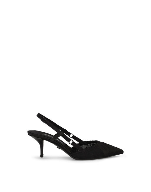 CORSET-STYLE SATIN SLINGBACKS