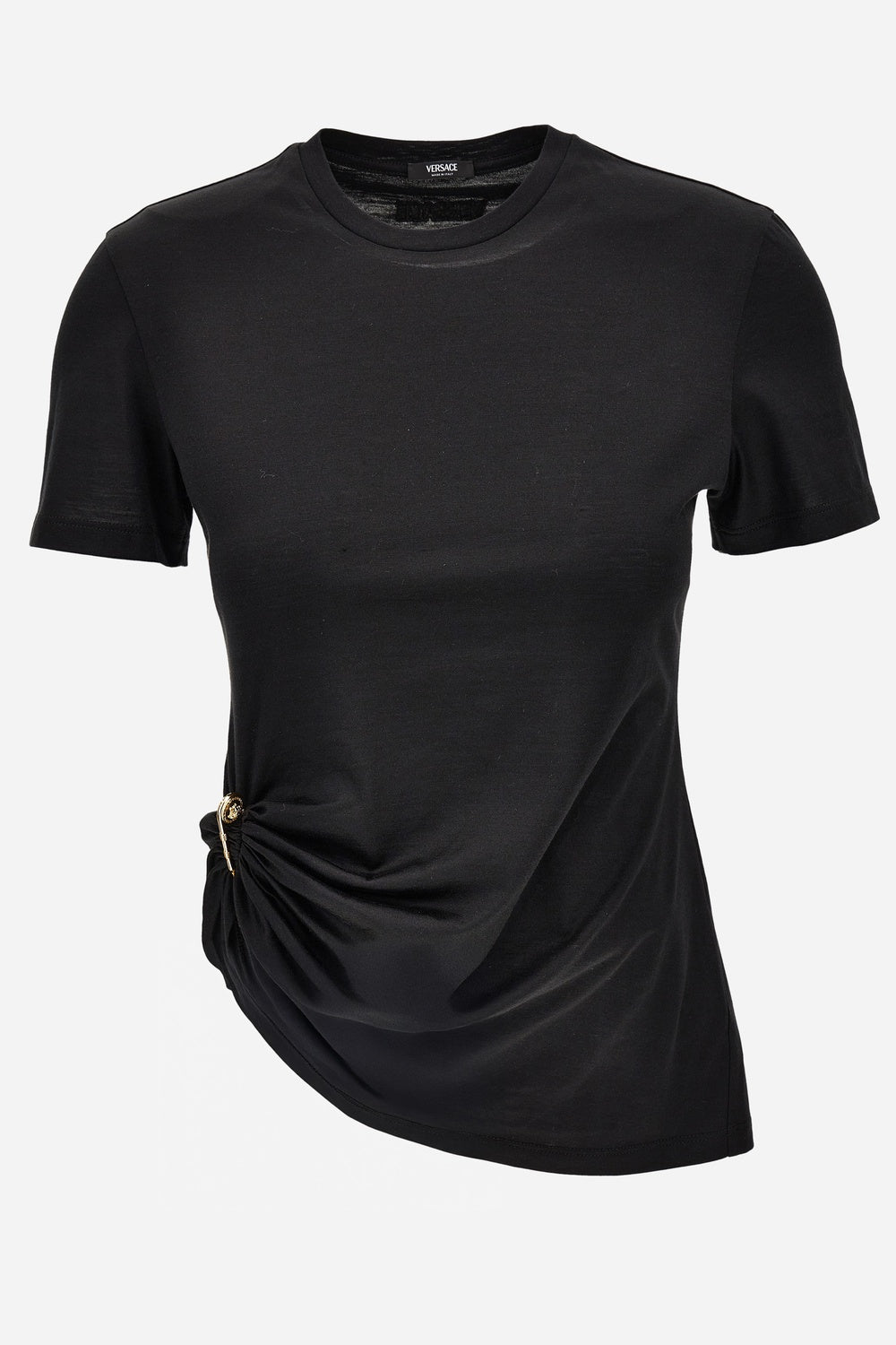 T-Shirt In Versace Logo Silk Yd Cotton Mix Jersey