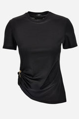 T-Shirt In Versace Logo Silk Yd Cotton Mix Jersey