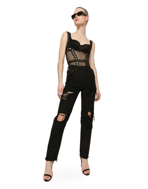 BOYFRIEND JEANS WITH RIPS
