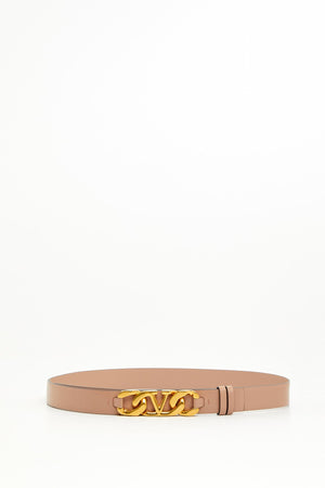 Cintura Vlogo Chain In Vitello Lucido 25 Mm