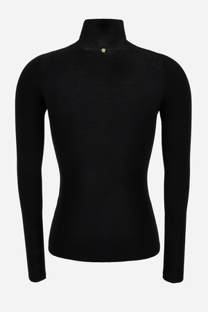 Knit Sweater In Seamless Ribs Merinos Wool Rws