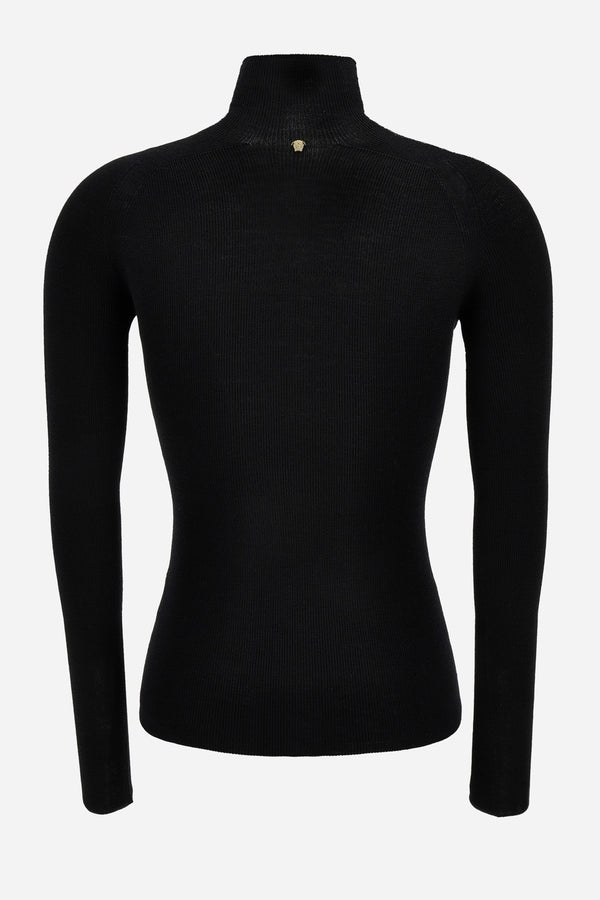Knit Sweater In Seamless Ribs Merinos Wool Rws