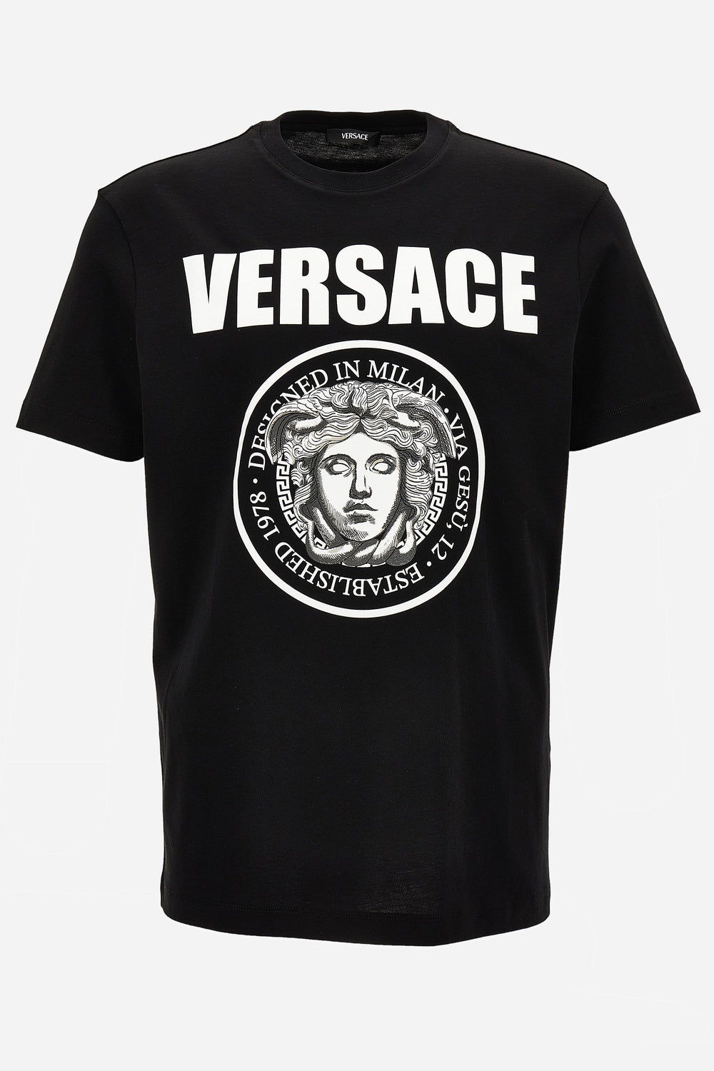 T-Shirt In Jersey Fabric + Medusa Rock Print