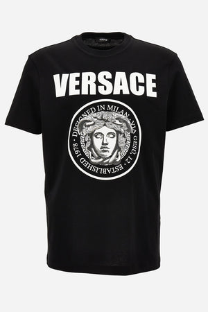 T-Shirt In Jersey Fabric + Medusa Rock Print