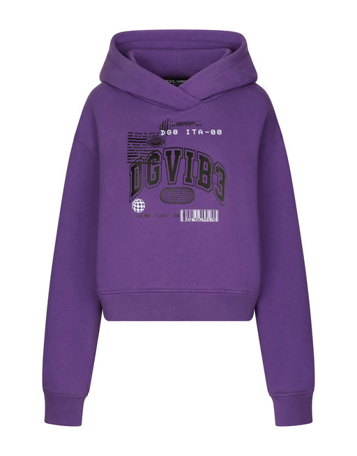 LONG-SLEEVED COTTON JERSEY HOODIE DGVIB3
