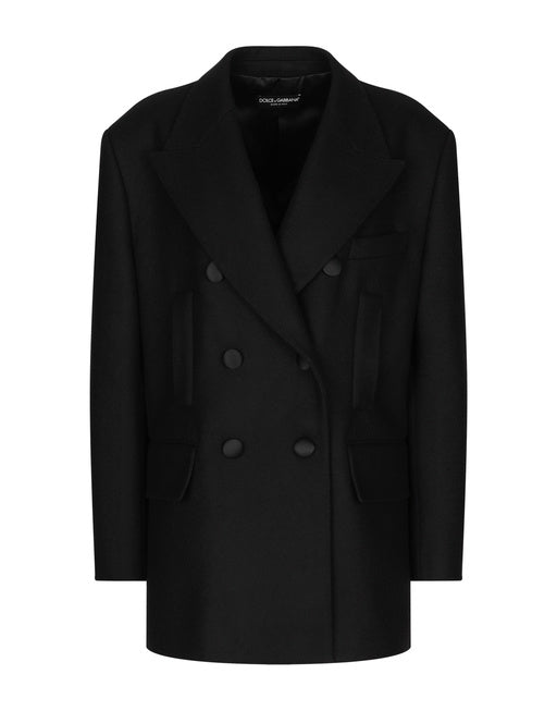 DOUBLE-BREASTED OVERSIZED JACKET IN WOOL CLOTH