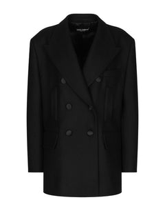 DOUBLE-BREASTED OVERSIZED JACKET IN WOOL CLOTH