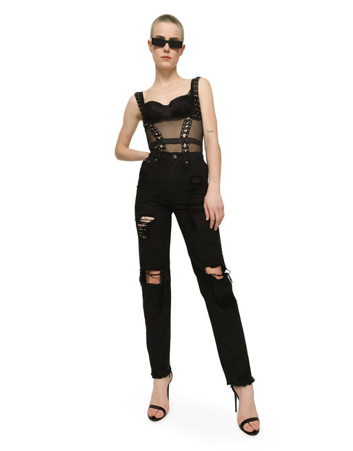 BOYFRIEND JEANS WITH RIPS