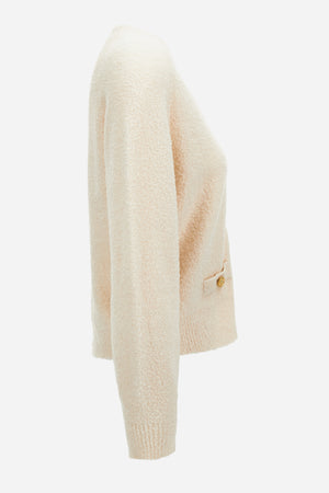 Knit Sweater In Boucle' Cotton Blend