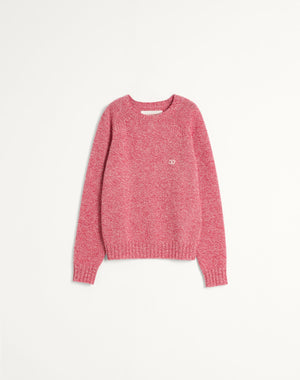 Maglione Girocollo In Lana Con Ricamo Vlogo