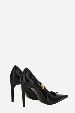 Medusa Lock Pump  In Shiny Calf Leather-Metal Hardware