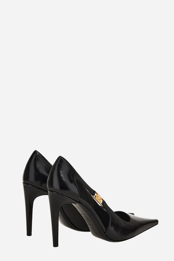 Medusa Lock Pump  In Shiny Calf Leather-Metal Hardware